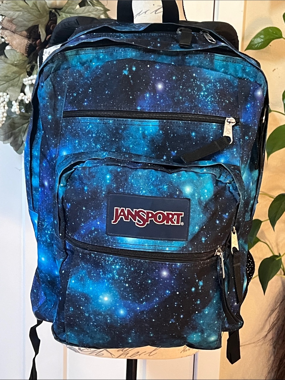 Jansport Vintage Big Student Blue Galaxy Print Backpack